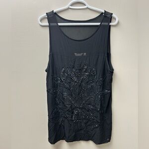 Reitman’s Black Floral Tank Top